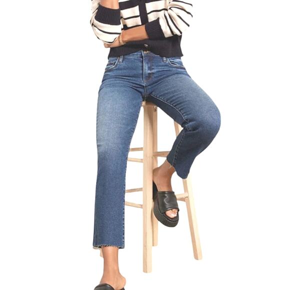 Evereve Ever Straight High Rise Fit Jean  Raw Edge Hem Size 28 - Picture 8 of 8